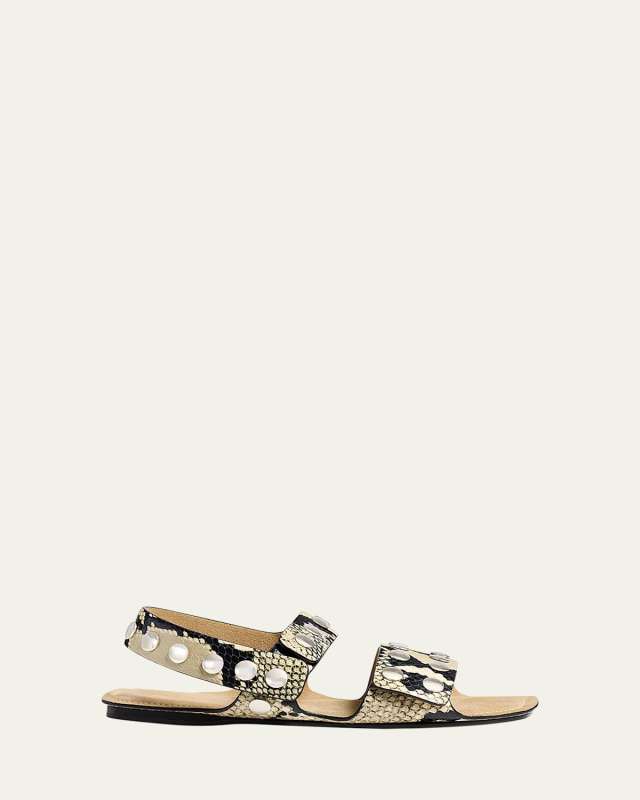 Boden Studded Leather Flat Sandals